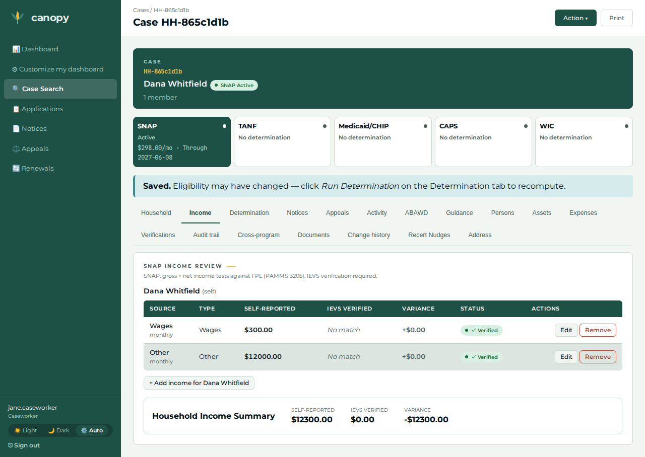 Windfall recorded