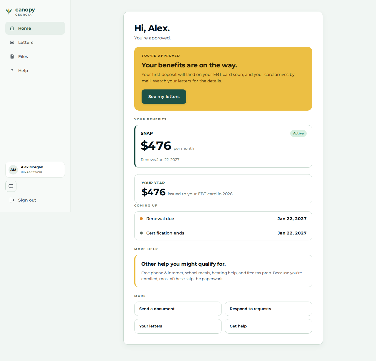 Applicant home